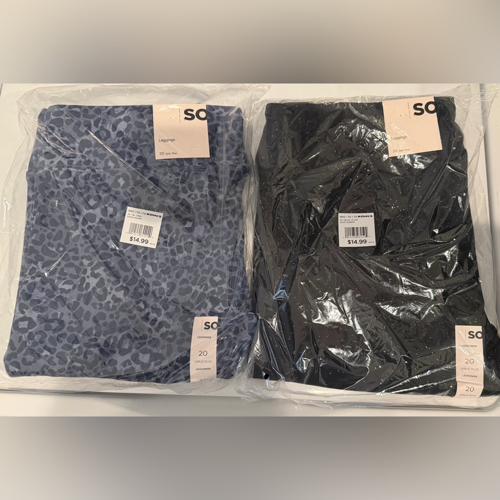 Blue and Black Leggings Set girls size 20